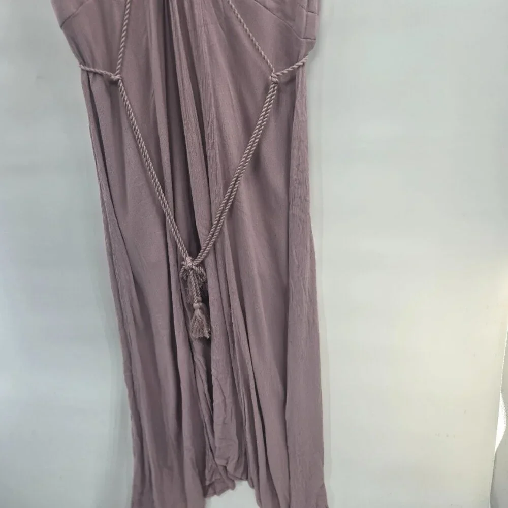 Baltic Born Light Purple Mauve Jennifer Deep V-Neck Tassel Belt Maxi Dress XXXL - Picture 4 of 14